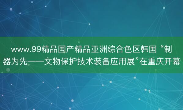 www.99精品国产精品亚洲综合色区韩国 “制器为先——文物保护技术装备应用展”在重庆开幕