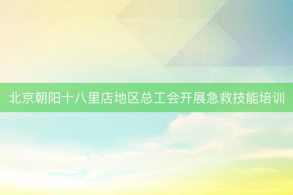 北京朝阳十八里店地区总工会开展急救技能培训