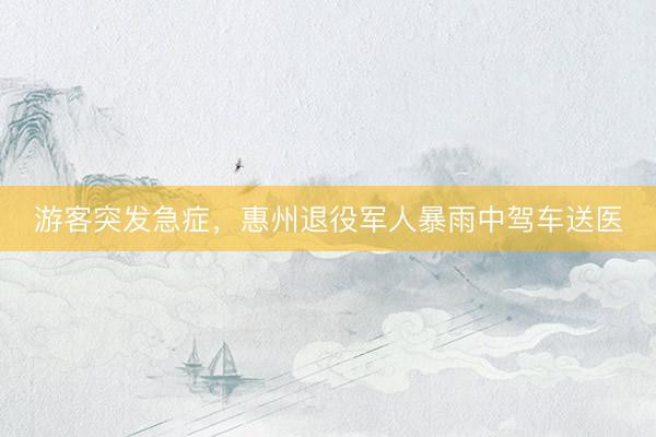 游客突发急症，惠州退役军人暴雨中驾车送医