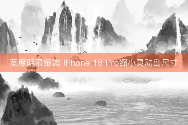 宽度明显缩减 iPhone 18 Pro缩小灵动岛尺寸