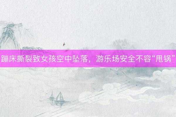 蹦床撕裂致女孩空中坠落，游乐场安全不容“甩锅”