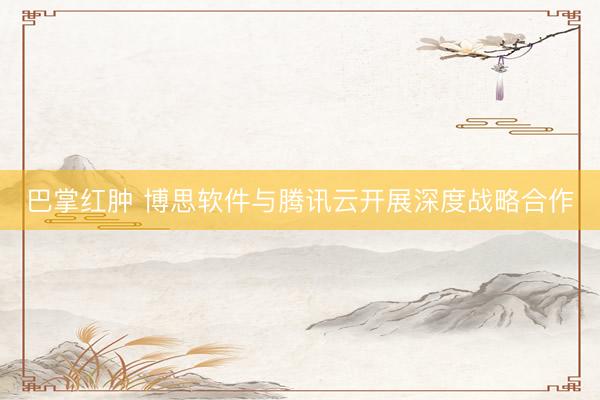巴掌红肿 博思软件与腾讯云开展深度战略合作