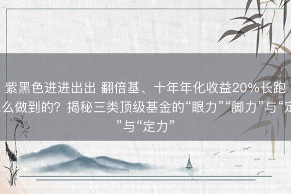 紫黑色进进出出 翻倍基、十年年化收益20%长跑基怎么做到的？揭秘三类顶级基金的“眼力”“脚力”与“定力”