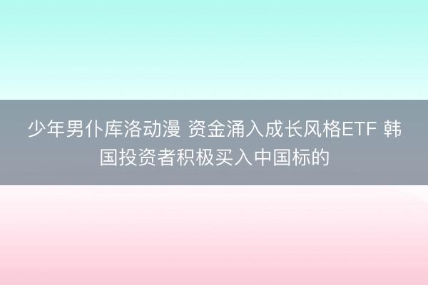 少年男仆库洛动漫 资金涌入成长风格ETF 韩国投资者积极买入中国标的
