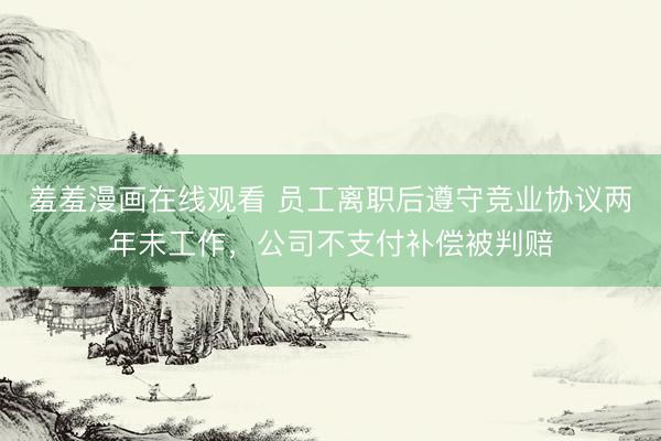 羞羞漫画在线观看 员工离职后遵守竞业协议两年未工作，公司不支付补偿被判赔