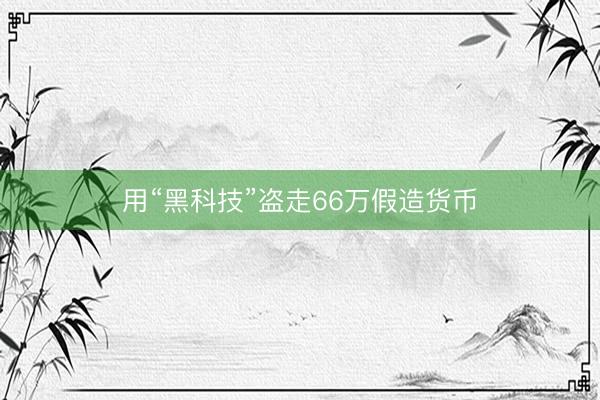 用“黑科技”盗走66万假造货币