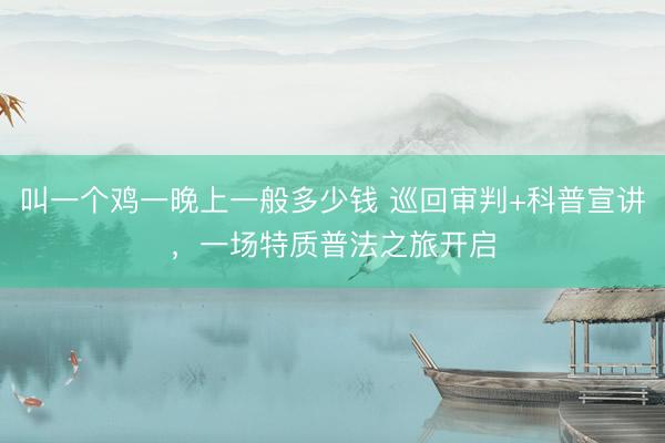 叫一个鸡一晚上一般多少钱 巡回审判+科普宣讲，一场特质普法之旅开启