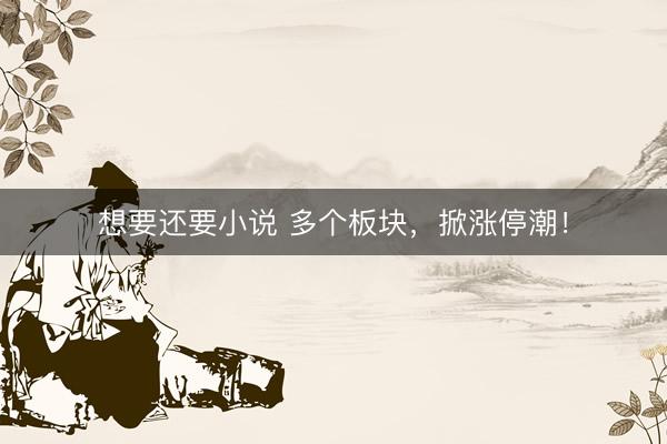 想要还要小说 多个板块,掀涨停潮!