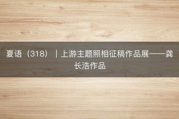 夏语（318）｜上游主题照相征稿作品展——龚长浩作品